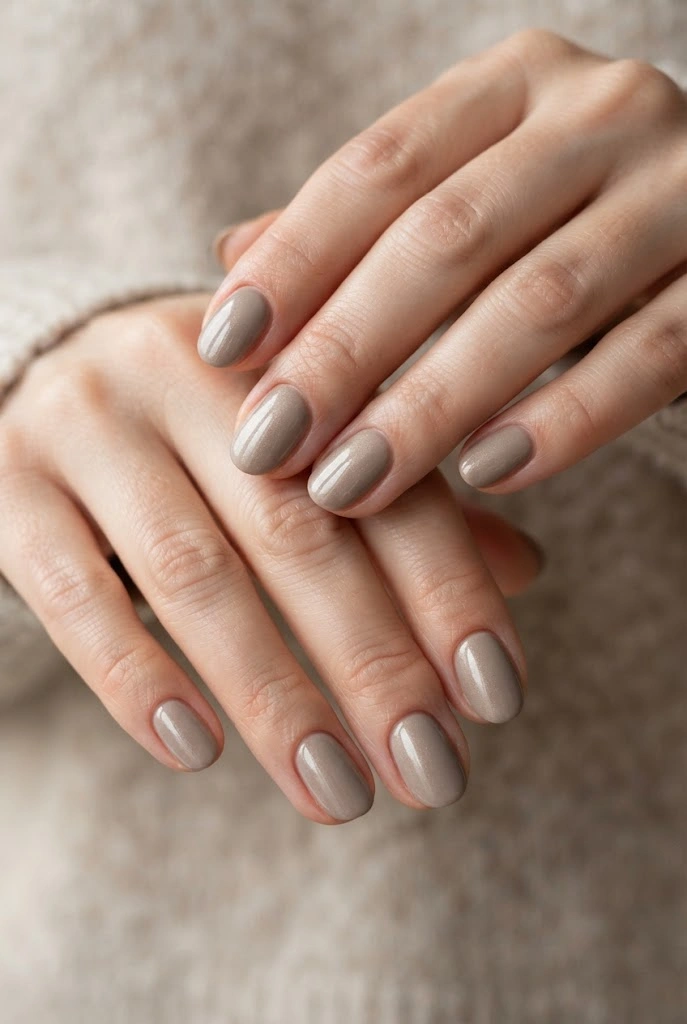 12. Taupe Shimmer Nails