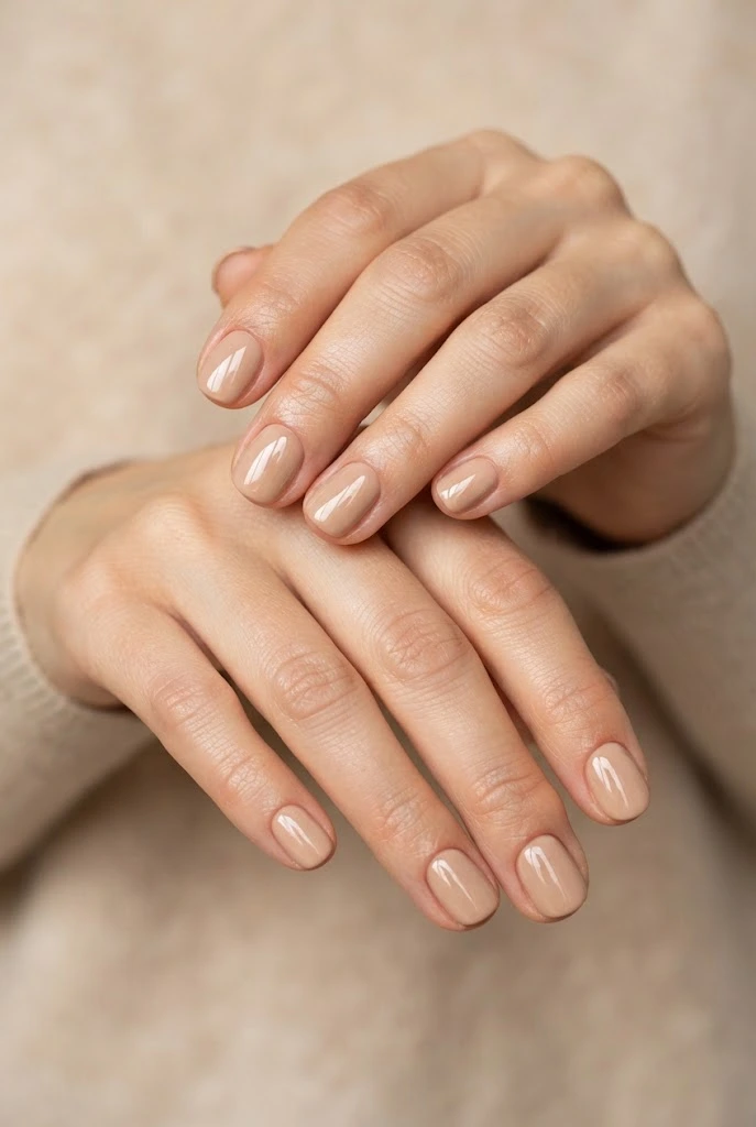 2. Nude Glossy Nails