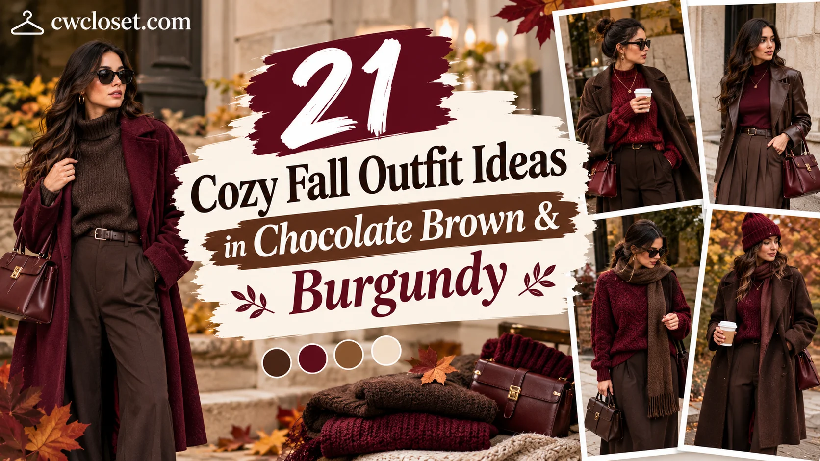 21 Cozy Fall Outfit Ideas in Chocolate Brown & Burgundy