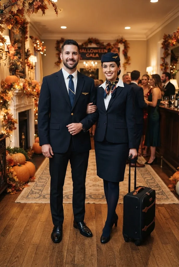 Flight Attendant and Pilot