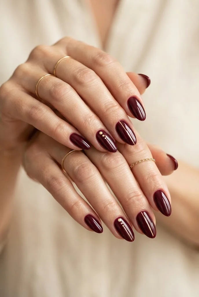 Maroon With Minimal Gold Details